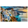 A romantic greek coast with blue houses