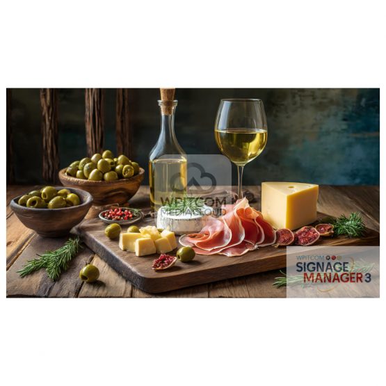 Italian Antipasti on wooden plate