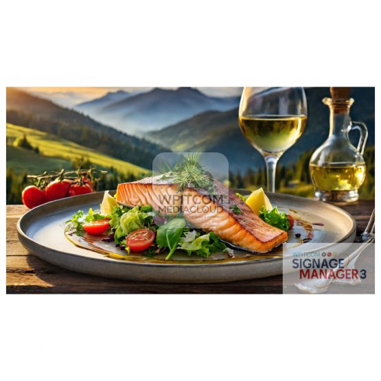 Salmon with salad grilled