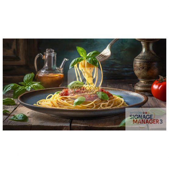 A plate of spaghetti with basil