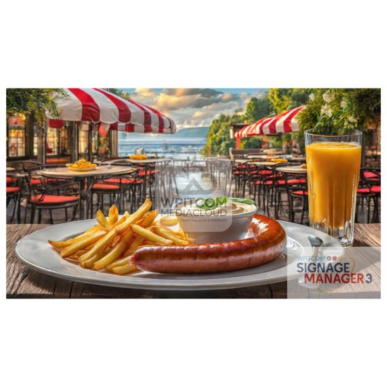 German Currywurst French Fries and Cola