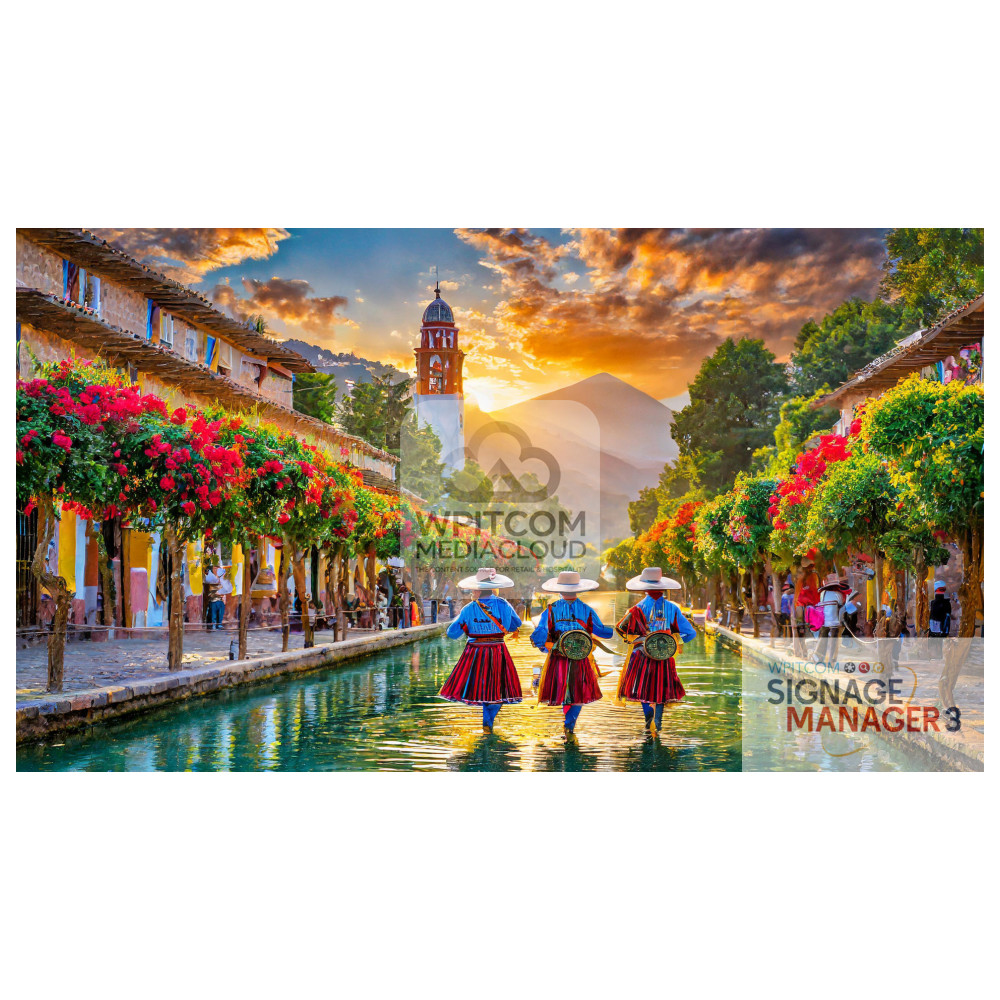 Three mexican ladies dancing in the city