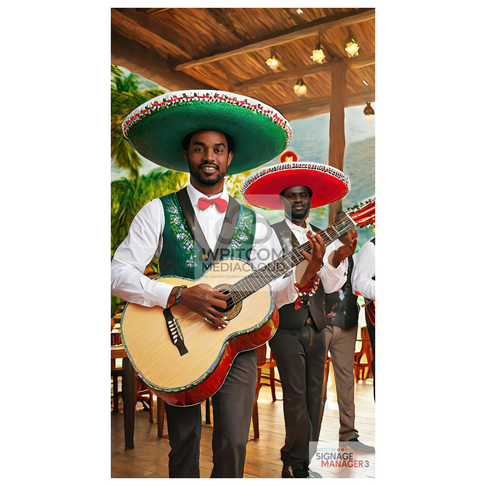 Mexican Mariachi Group with typical hats
