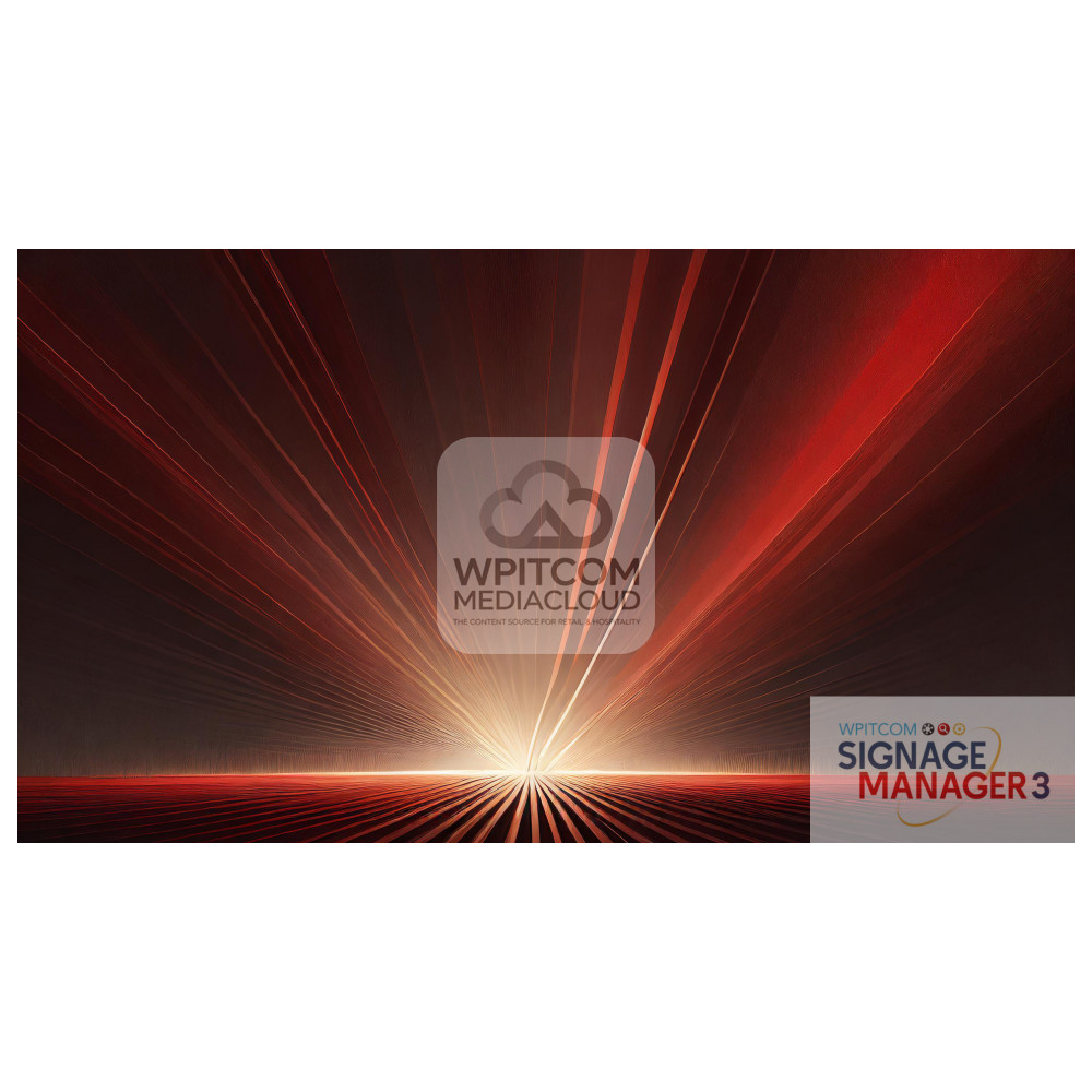 Red background with rays centered