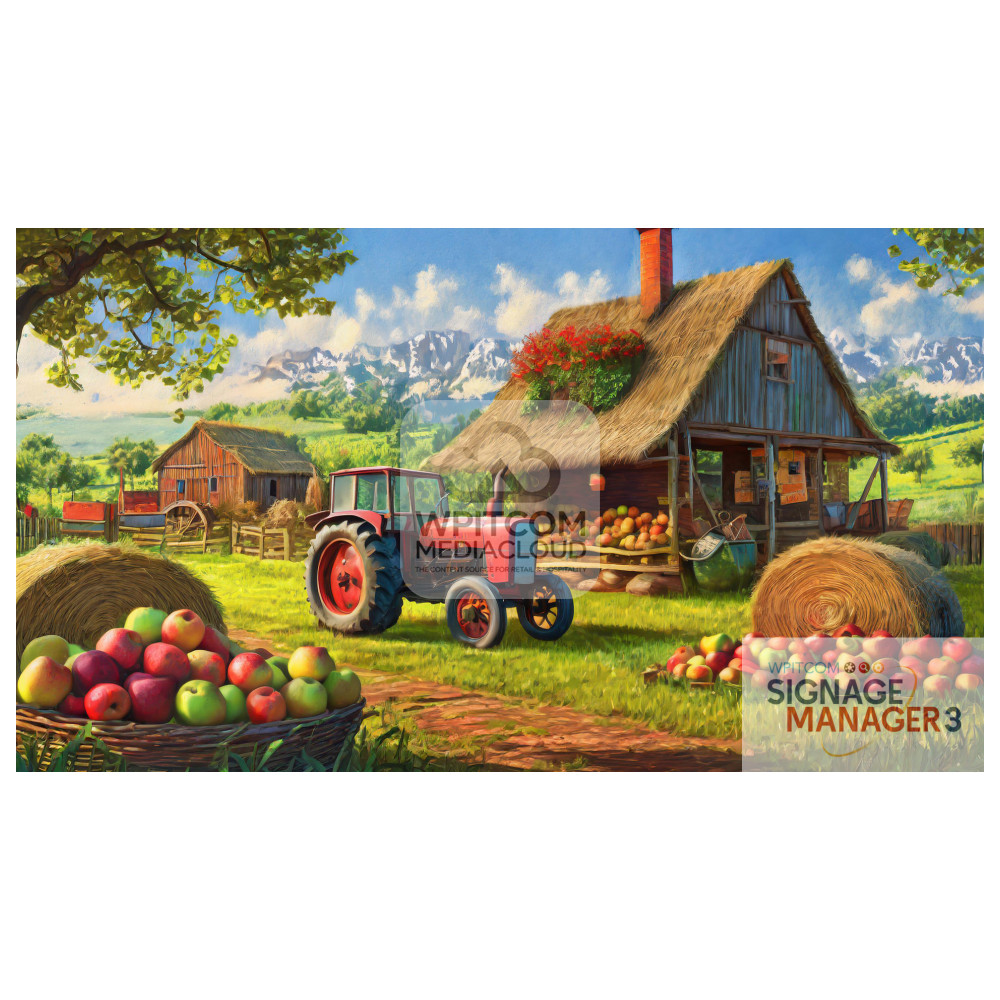 Romantic apple farm painting
