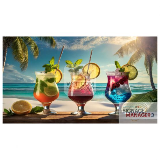 Three cocktails at the beach - Round