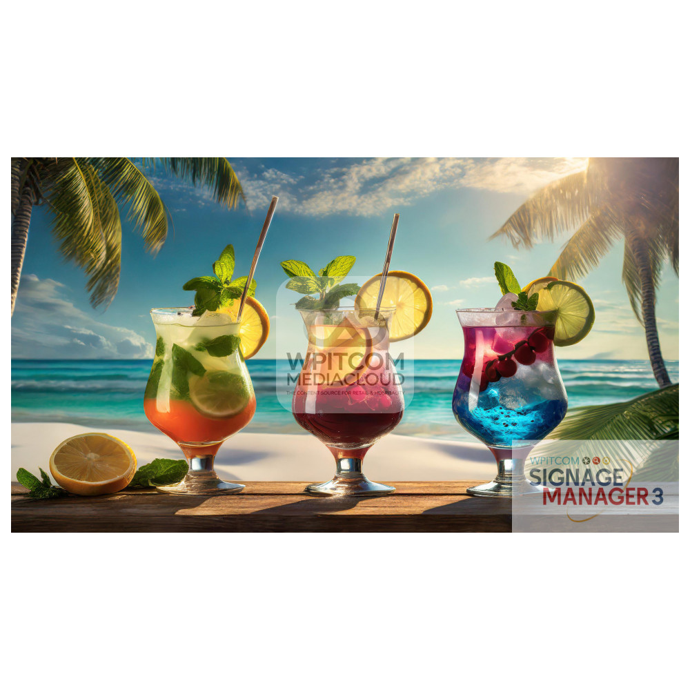 Three cocktails at the beach - Round