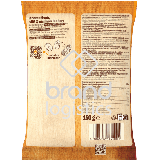 4008258031001-Seeberger Gebrannte Erdnusskerne mit Sesam 150 g