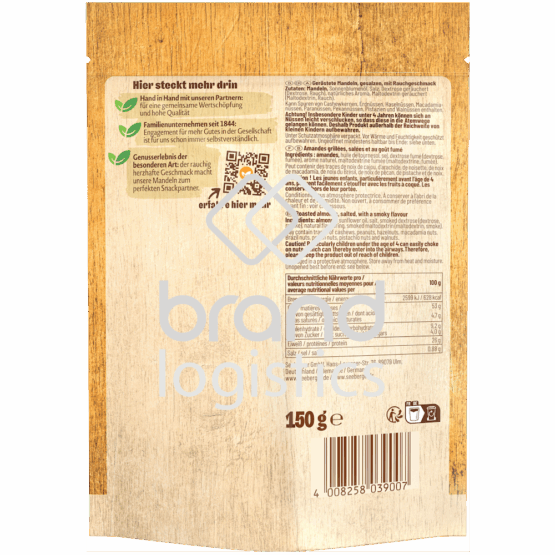 4008258039007-Seeberger Rauchmandeln geröstet, gesalzen 150 g