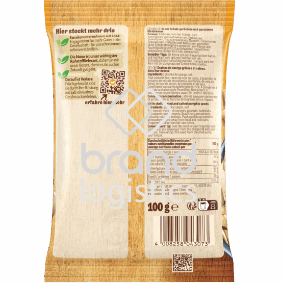 4008258043073-Seeberger Kürbiskerne geröstet, gesalzen 100 g