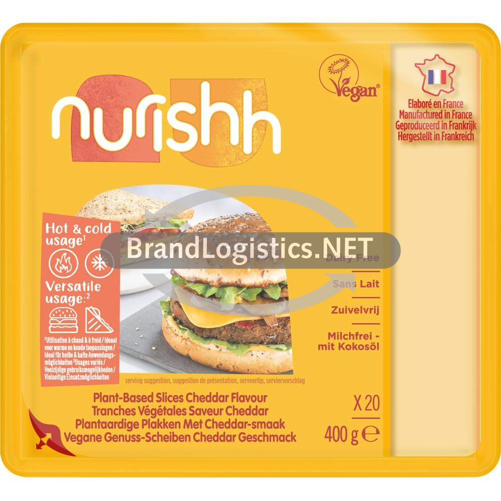 Nurishh Vegane Genuss-Scheiben Cheddar-Geschmack 400 g