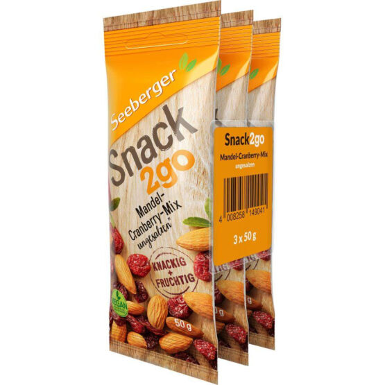 Seeberger Snack 2go Mandel-Cranberry-Mix Bundle 3x50 g