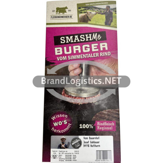 Fleischgeniesser SMASHMe Burger vom Simmentaler Rind 240 g
