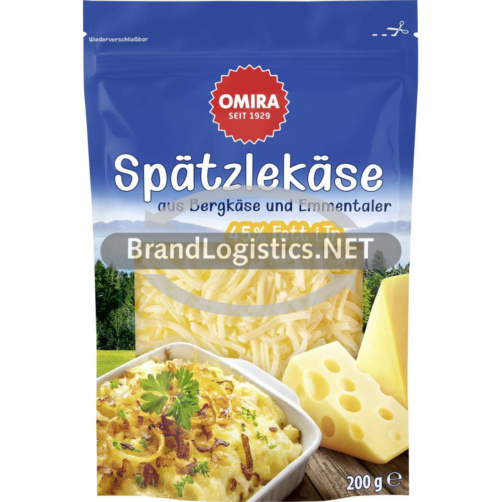 OMIRA Spätzleskäse gerieben 45 % Fett i. Tr. 200 g