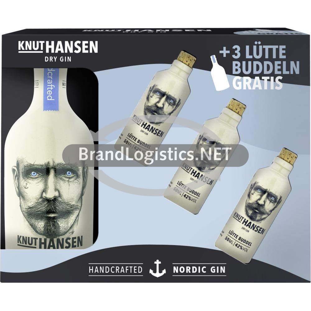 KNUT HANSEN Gin 42% GP 0,5 l + Knut Hansen Gin 3x0,05 l