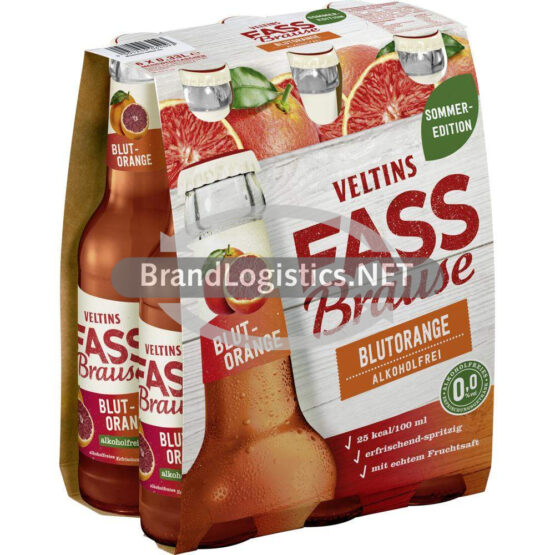 VELTINS Fassbrause Blutorange 6x0,33 l