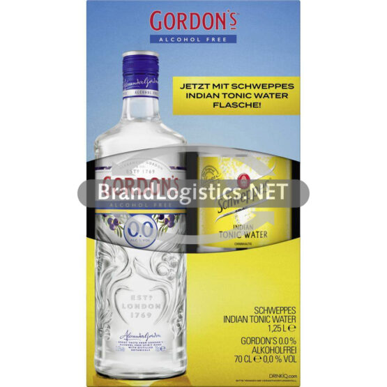 Gordon's 0,0 % 0,7 l mit Schweppes Tonic 1,25 l