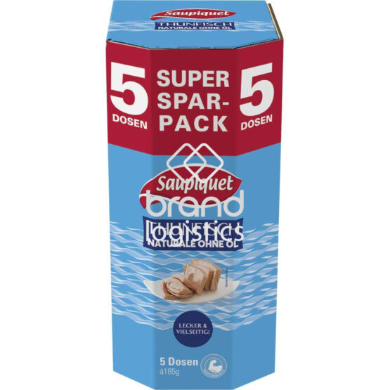 Saupiquet Thunfisch Naturale ohne Öl 5er Super Spar-Pack 5x185 g