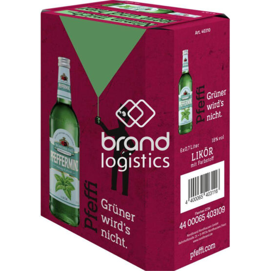 Nordbrand Pfefferminz Likör 18% vol. 6x0,7 l