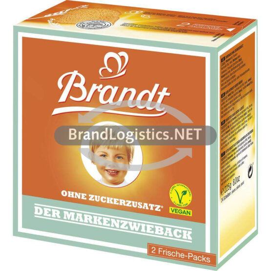 Brandt Der Markenzwieback ohne Zuckerzusatz 225 g