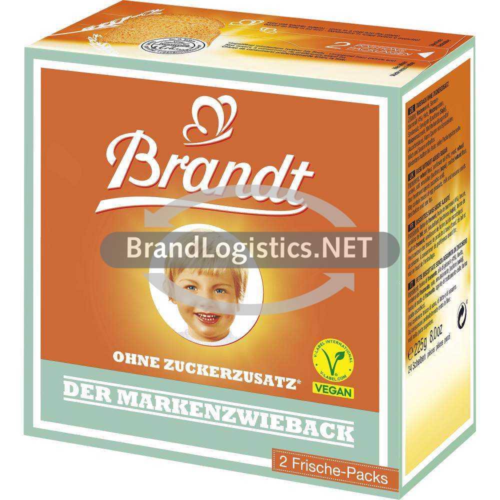 Brandt Der Markenzwieback ohne Zuckerzusatz 225 g