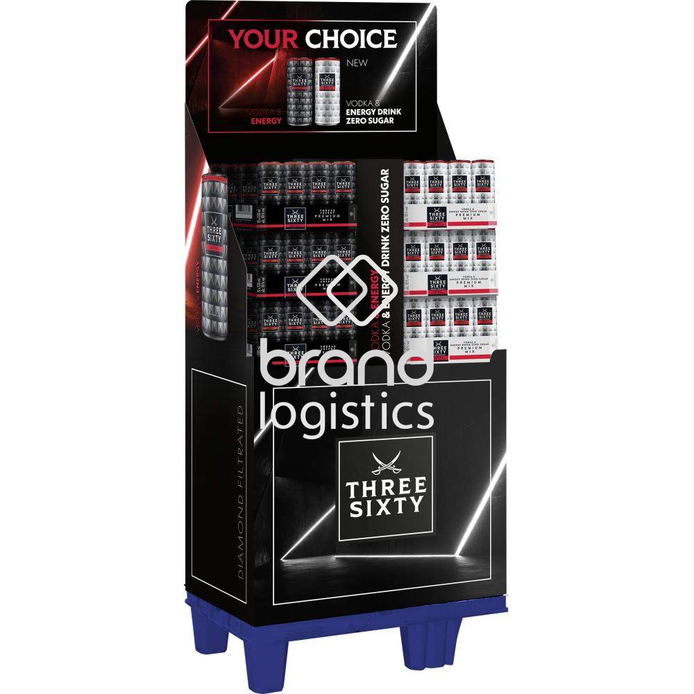 Three Sixty Vodka & Energy Mix 10% vol. 2-fach Display 144x0,33 l