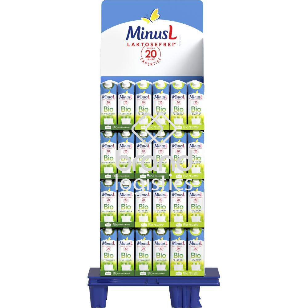 MinusL Laktosefreie* Bio fettarme H-Milch + Bio H-Vollmilch 130 x 1 l Mix Display