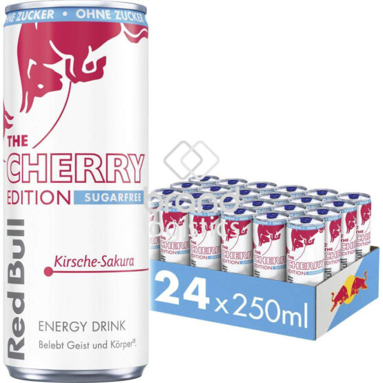 Red Bull Energy Drink Cherry Edition, Sugarfree, Kirsche-Sakura, 24 x 250 ml EINWEG E-Commerce
