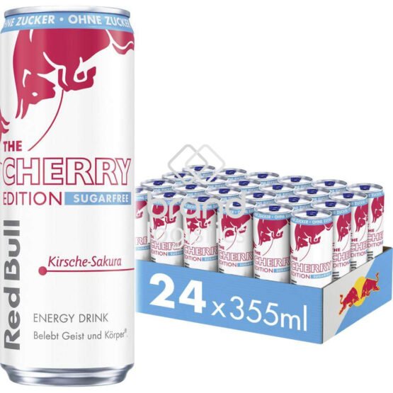 Red Bull Energy Drink Cherry Edition, Sugarfree, Kirsche-Sakura, 24 x 355 ml EINWEG E-Commerce
