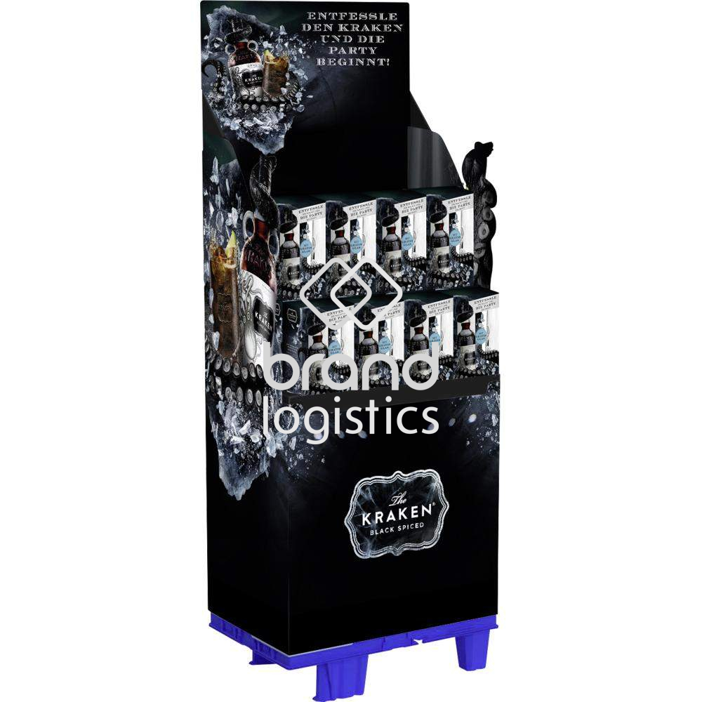 The Kraken Black Spiced 40 % Vol. 24x0,7 l + Glas GP Display