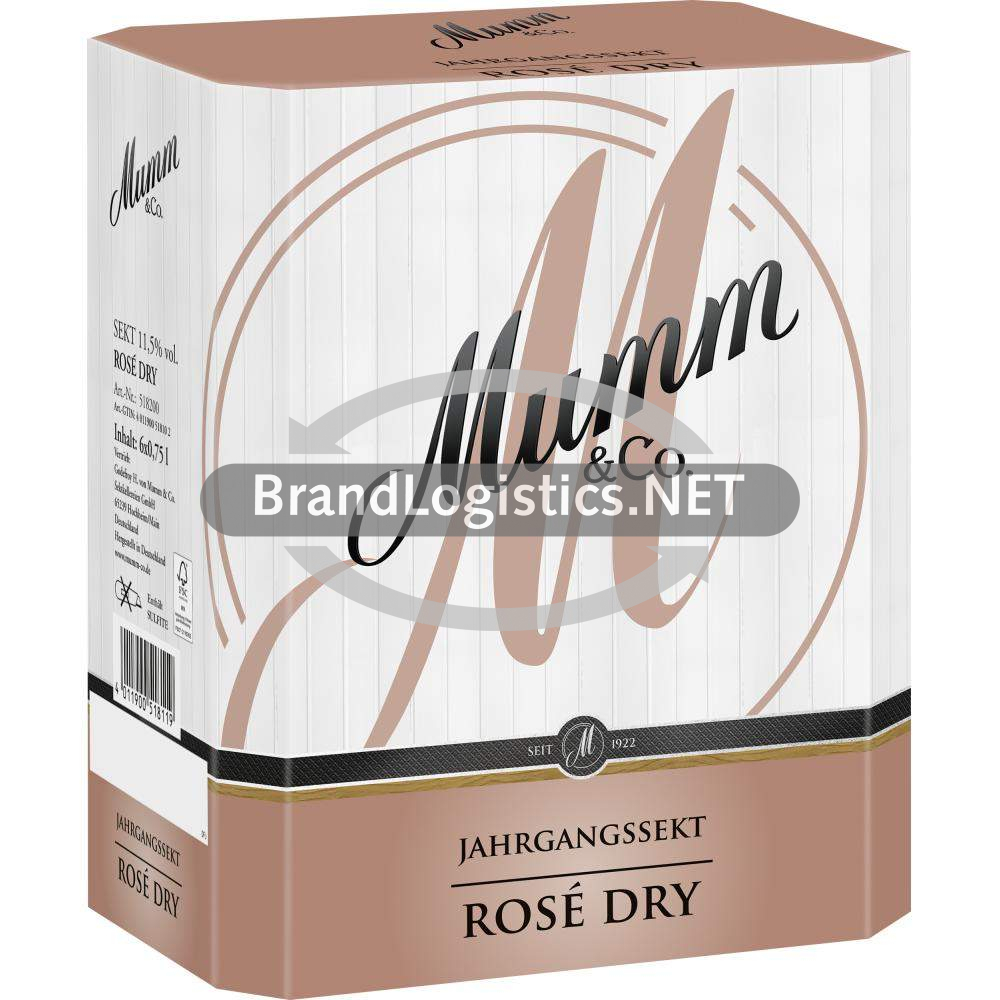 Mumm Rose Dry Jahrgangssekt 6 x 0,75 l
