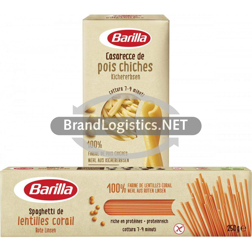 Barilla Spaghetti Rote Linsen 250 g und Barilla Casarecce Kichererbsen 250 g