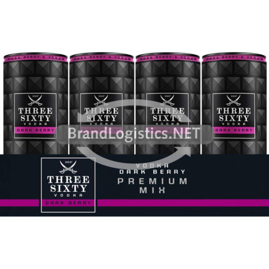 Three Sixty Vodka & Dark Berry 10% vol. 0,33 l 12er Tray
