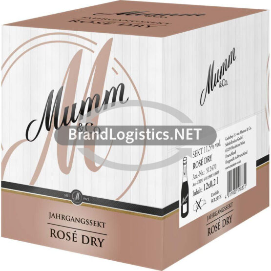 Mumm Rosé Dry Jahrgangssekt 12x0,2 l