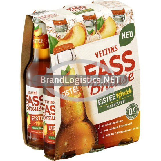 VELTINS Fassbrause Eistee Pfirsich 6x0,33 l