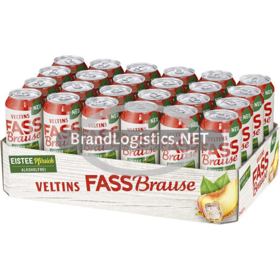 VELTINS Fassbrause Eistee Pfirsich Dose 24x0,5 l